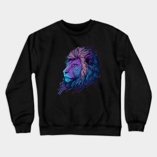 Glowing Lion Face Crewneck Sweatshirt